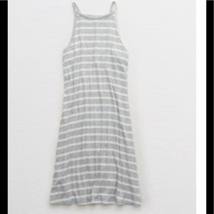 NWT Gray and White Aerie Easy Tank Dress, XL